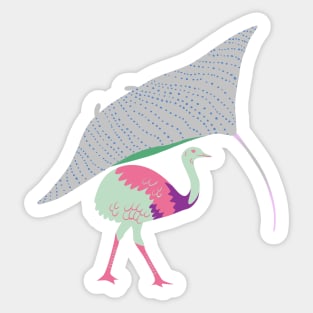 Ostrich under the shade Sticker